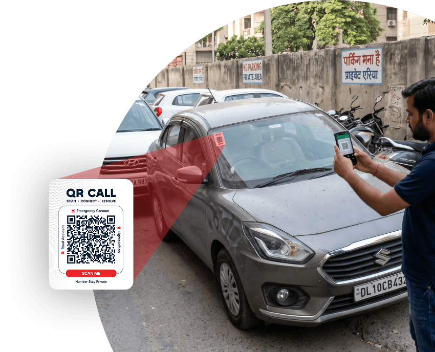 Scanning QR code on car